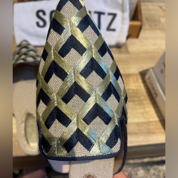 NIB Schultz Rose Nubuck and Fabric Mule - Picture 9 of 15